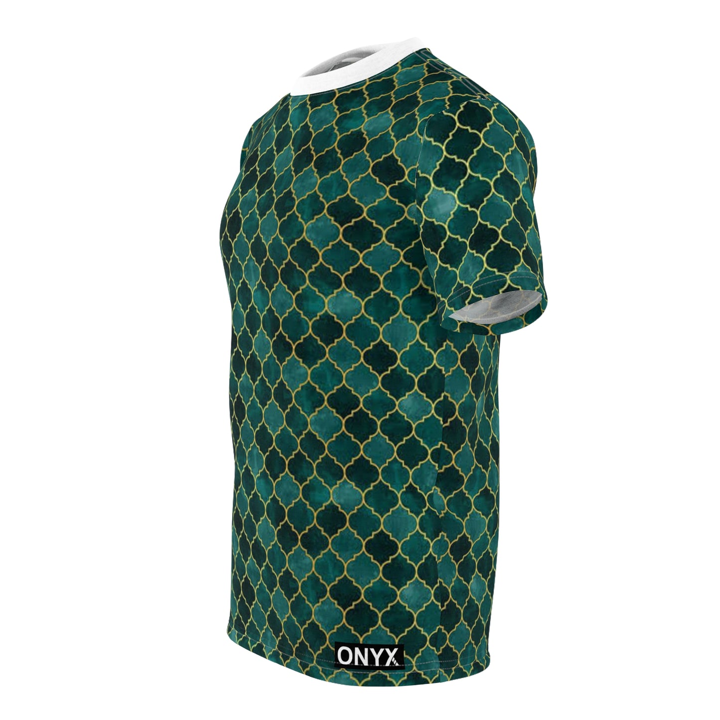 Unisex Cut & Sew Tee (AOP) green/gold