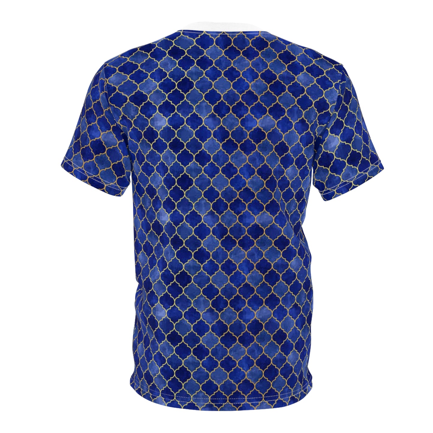 Unisex Cut & Sew Tee (AOP) blue/gold