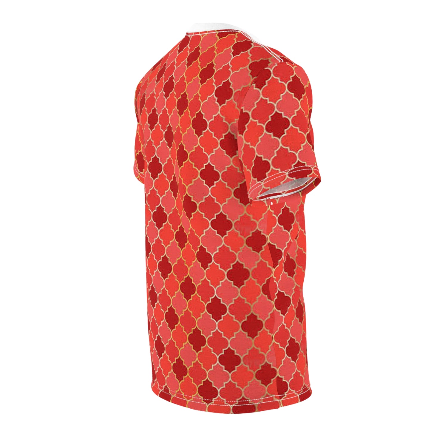 Unisex Cut & Sew Tee (AOP) red/gold