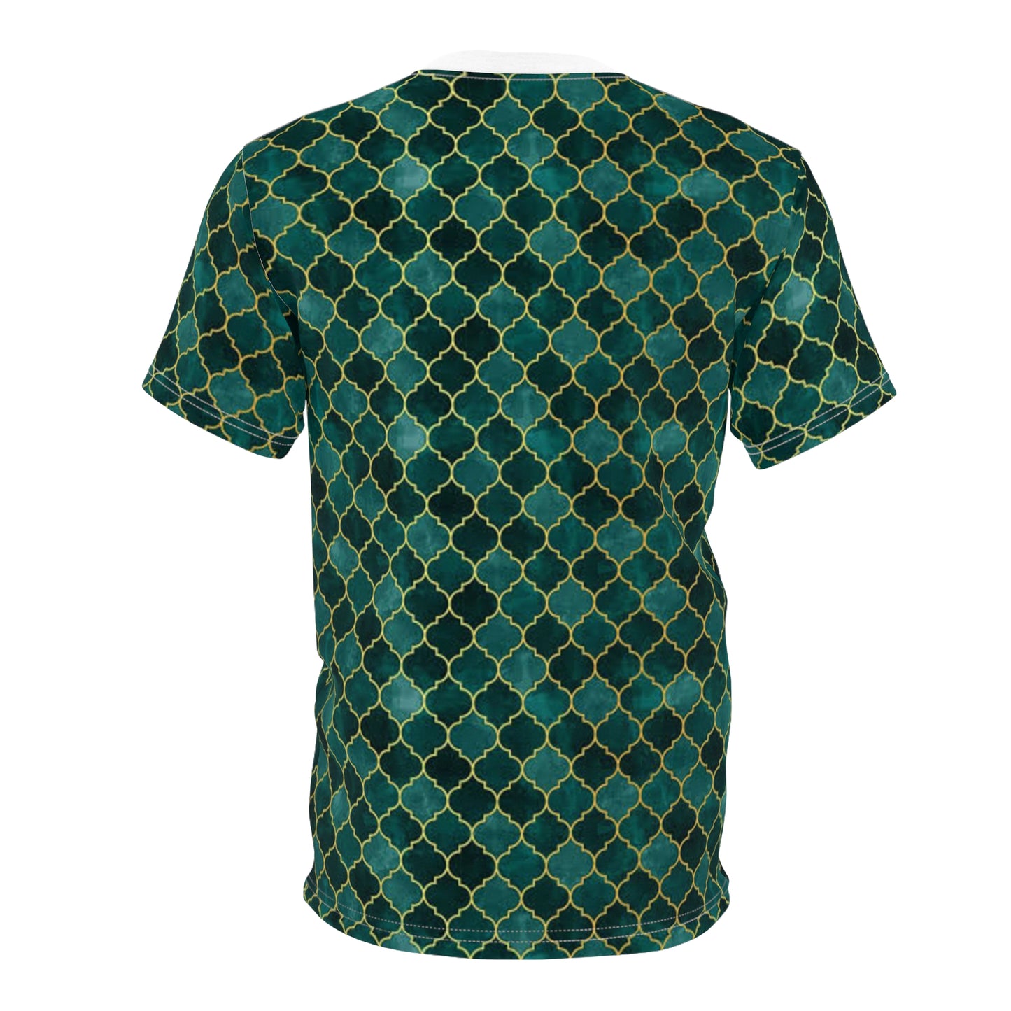 Unisex Cut & Sew Tee (AOP) green/gold