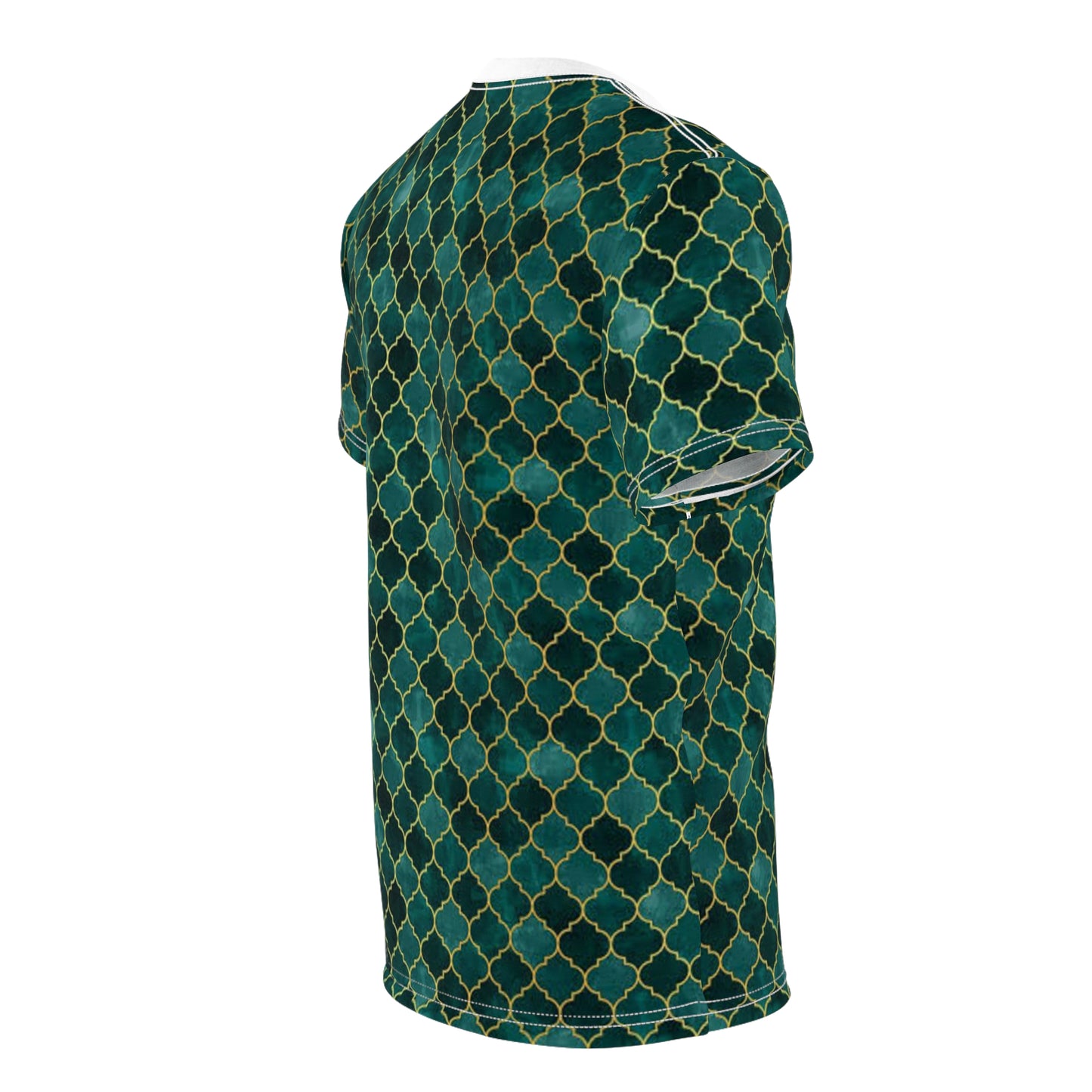 Unisex Cut & Sew Tee (AOP) green/gold